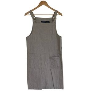 Mountain Lake Womens Dress‎ Jumper Tan White Gingham Check Size M Granola Girl